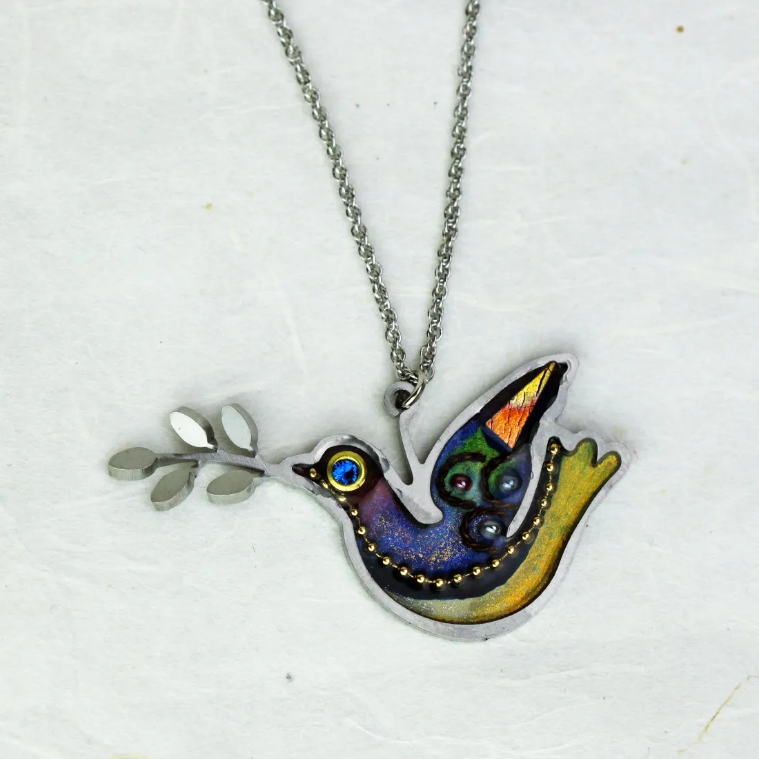 Colorful Dove Necklace