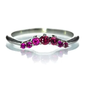 Corinne - Curved Contoured Wedding Ring With Rubies