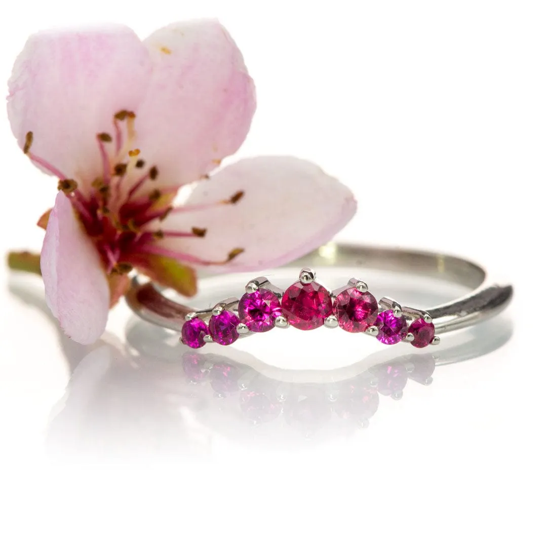 Corinne - Curved Contoured Wedding Ring With Rubies