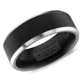 Crown Ring Torque Black & White Cobalt 7mm Wedding Band