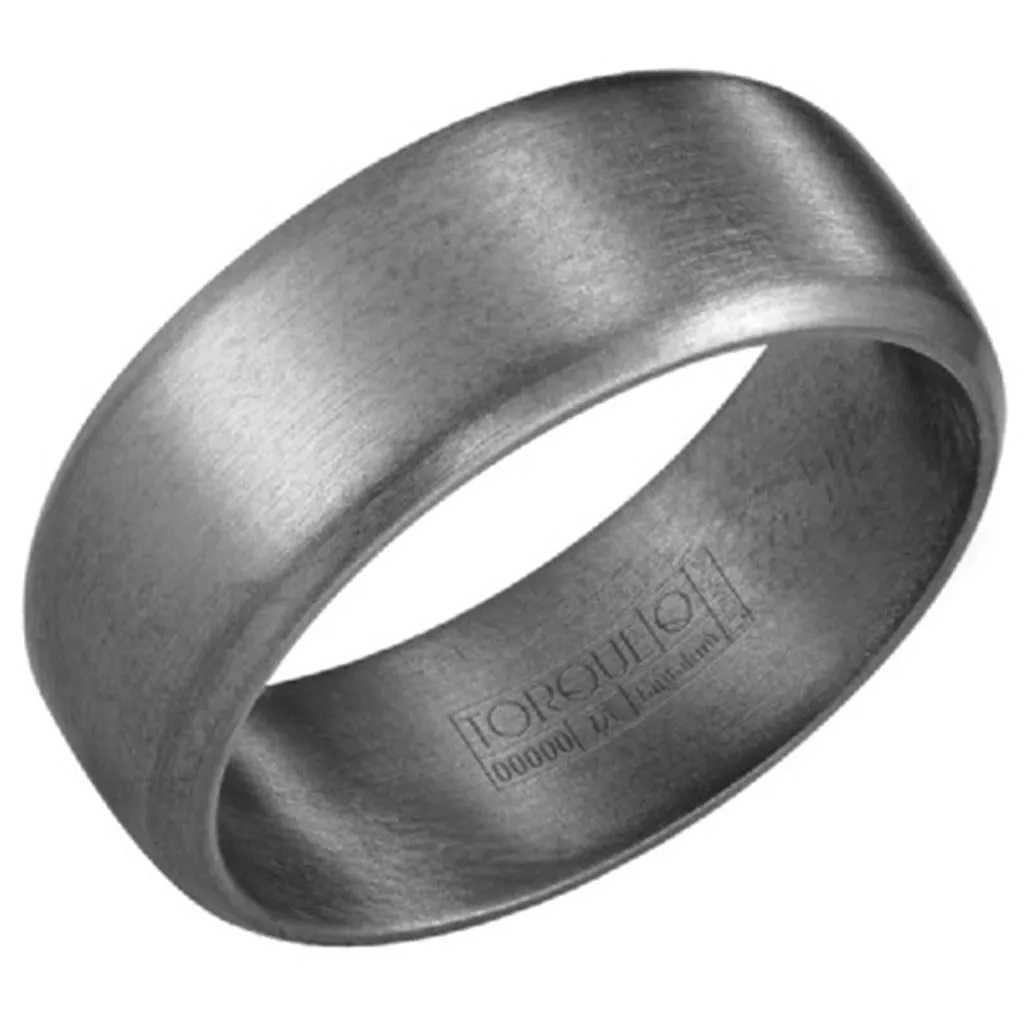 Crown Ring Torque Grey Tantalum 8mm Wedding Band