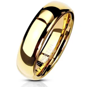 Custom Engraved Men's Gold Tungsten Wedding Ring - Personalized Handwriting Wedding Ring