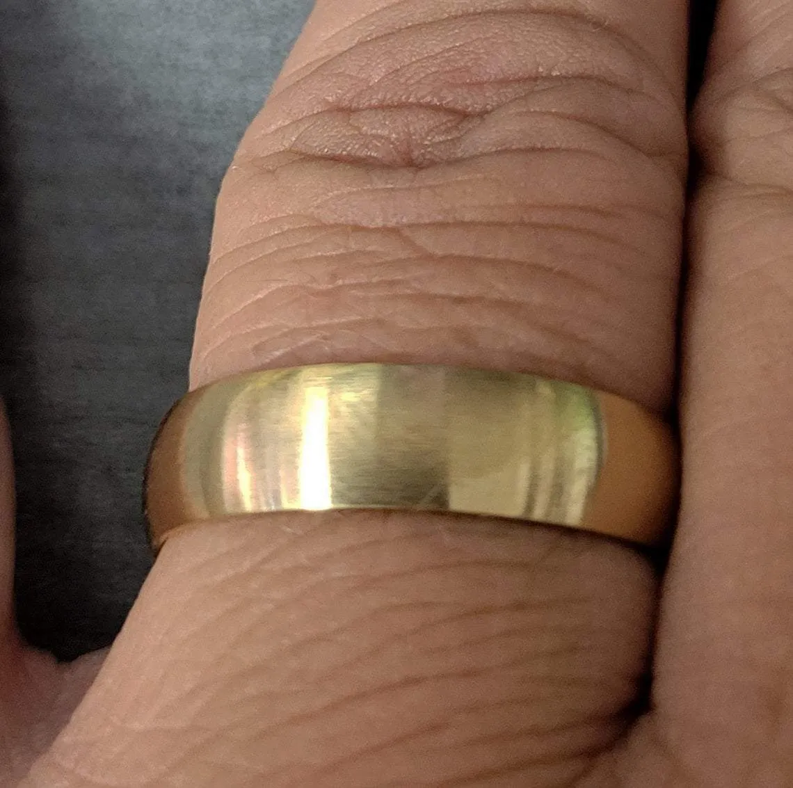 Custom Engraved Men's Matte Gold Wedding Ring - Personalized Wedding Ring For Him