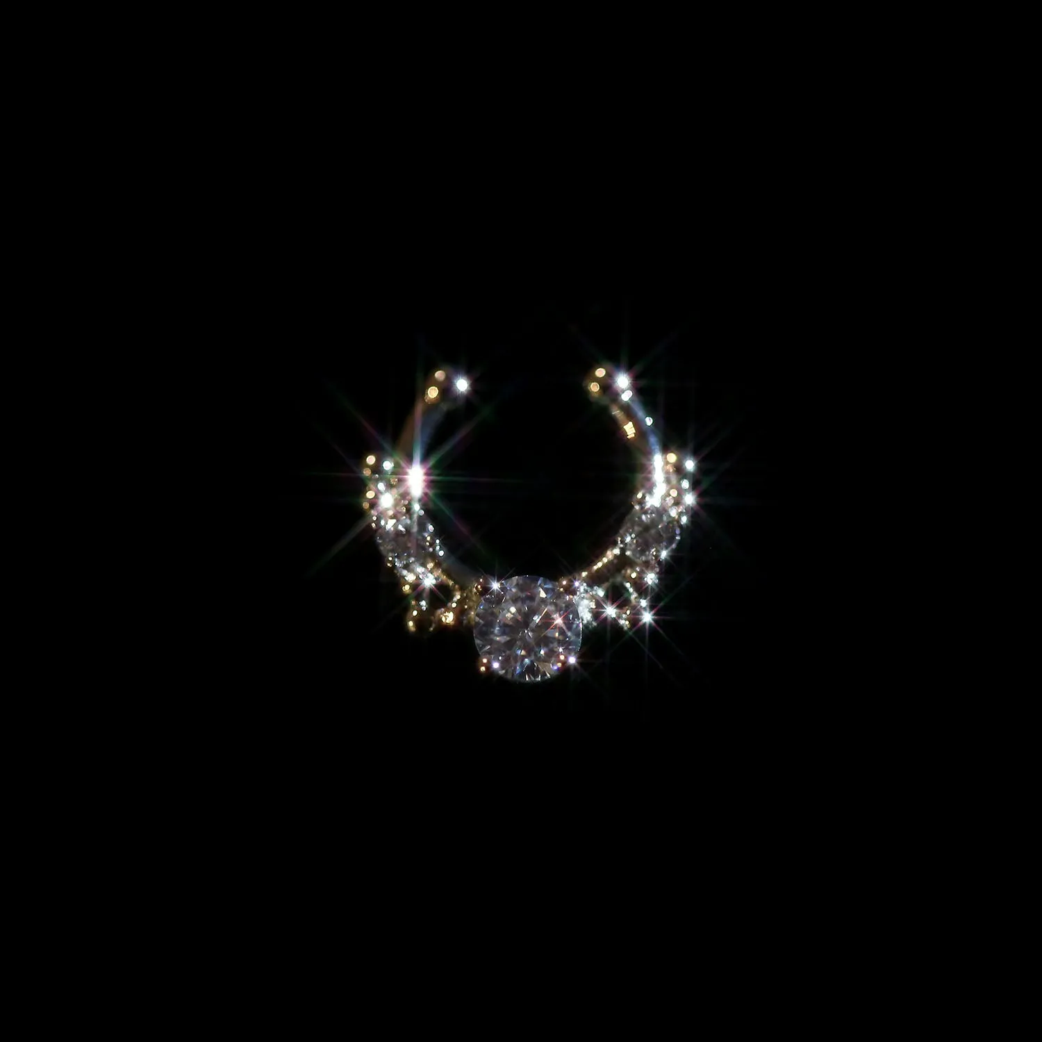 CZ CROWN FAUX SEPTUM NOSE RING