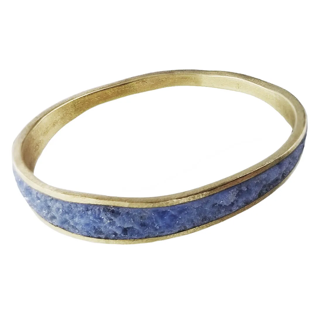 David Urso Bronze Periwinkle Quartz Wave Bangle Bracelet