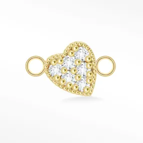 Diamond Connectors Heart 14K Yellow for Permanent Jewelry