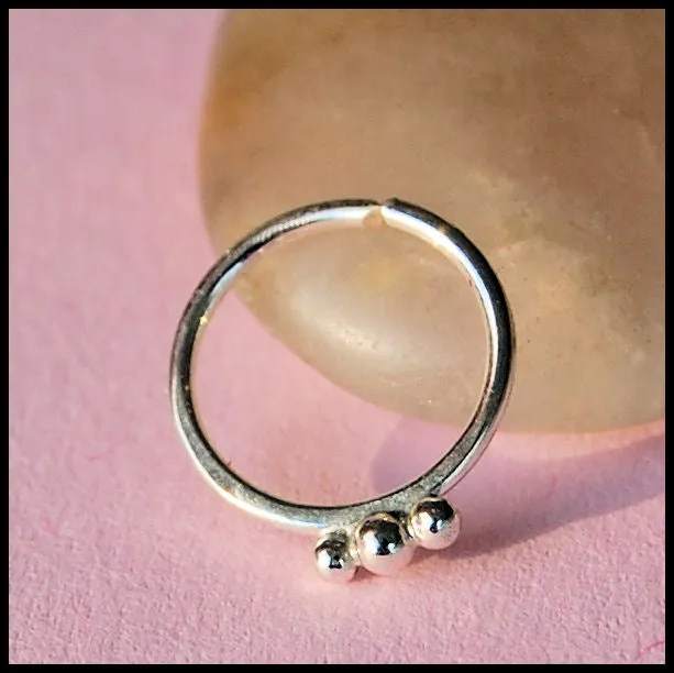 Embellished Silver Septum or Nose Ring