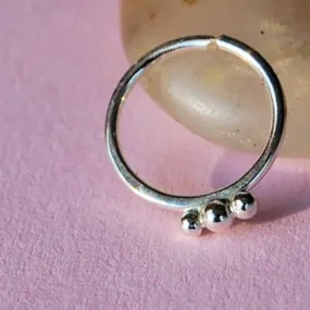 Embellished Silver Septum or Nose Ring