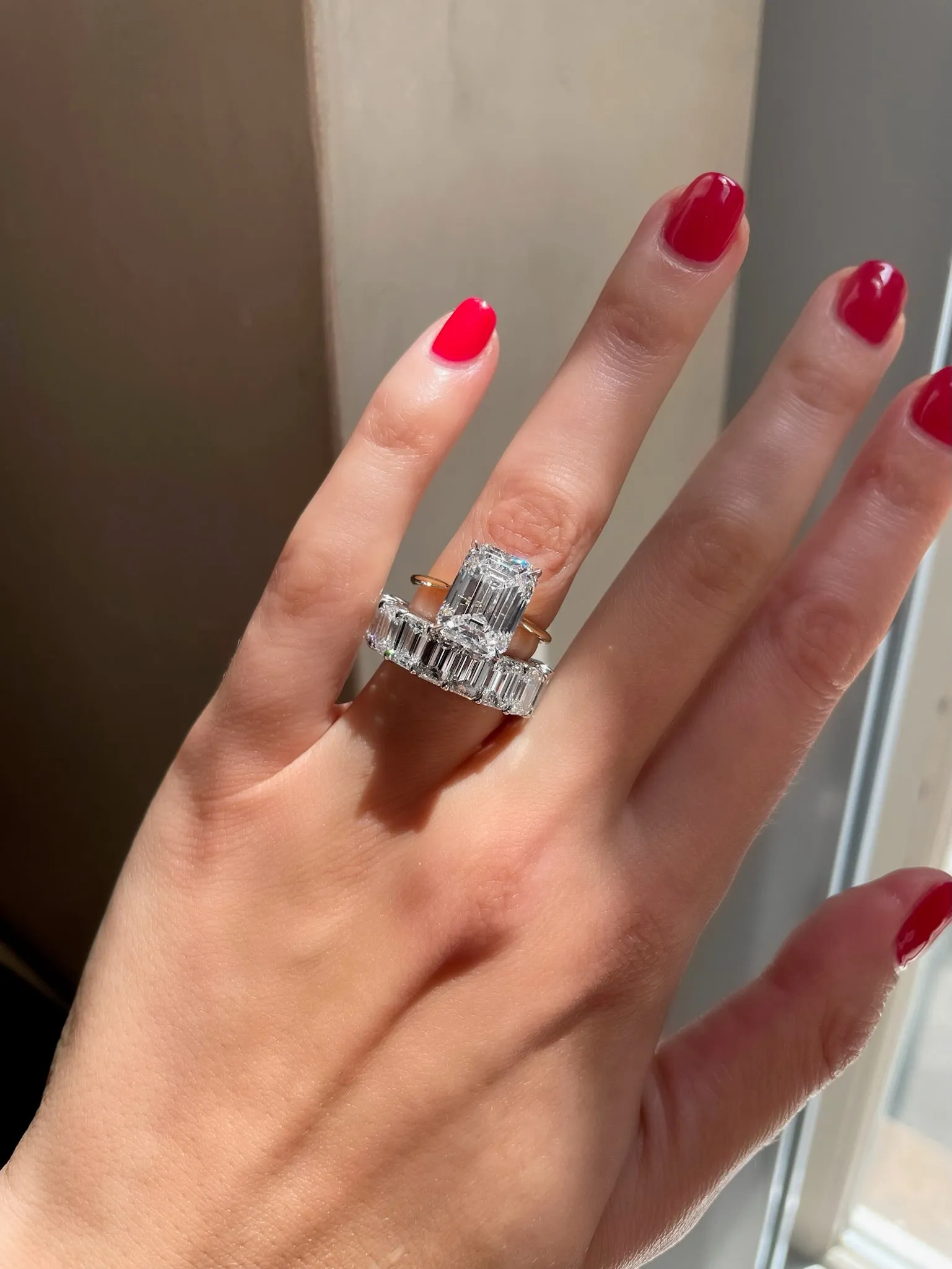 Elegant Emerald-Cut Solitaire Diamond Engagement Ring