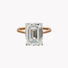 Elegant Emerald-Cut Solitaire Diamond Engagement Ring