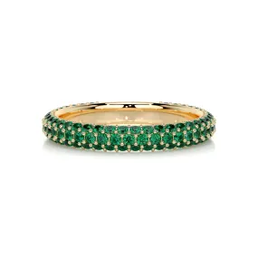 Emma Green Gemstone Wedding Ring   (1.25 Carat) - 18K Yellow Gold