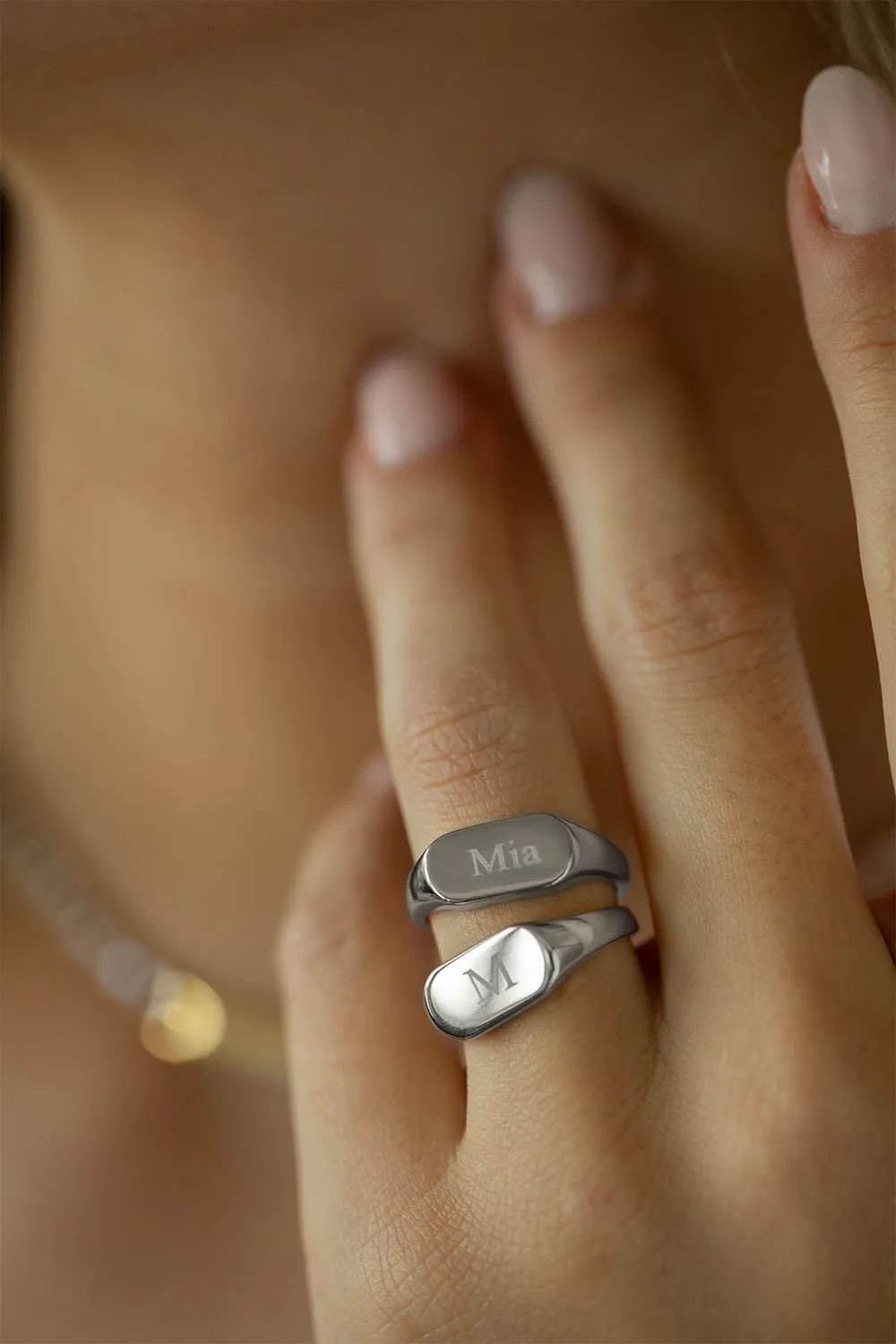 Engravable Signet Ring Silver