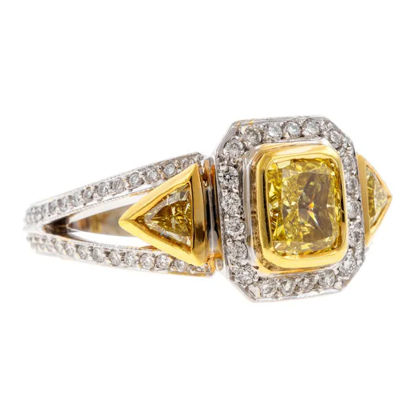 Estate Yellow Diamond Engagement Ring