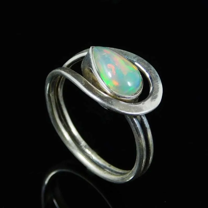 Ethiopian Opal Ring, Designer Ring, Gemstone Ring, Handmade Ring, Statement Ring, 925 Silver Ring, Boho Ring, Women Ring, Gift For Her