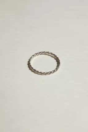 FINE BRAIDED SMALL FINGER VINTAGE RING SILVER 925