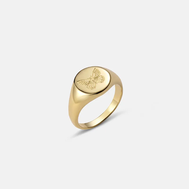 Flight Gold Signet Ring