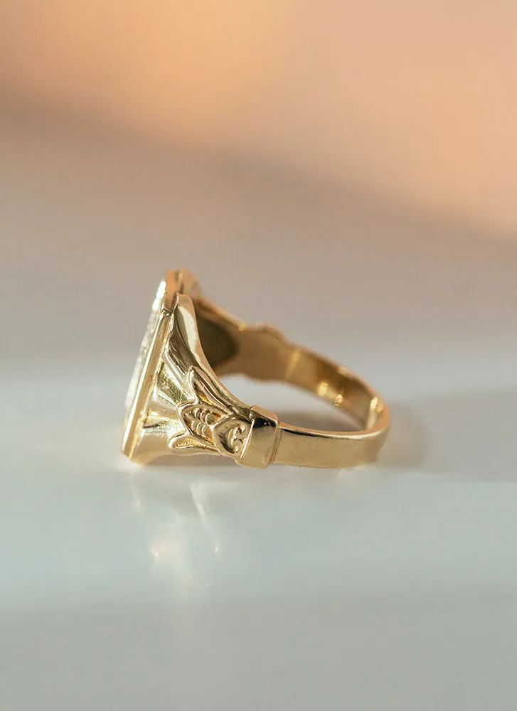 Freya love signet ring 14k gold