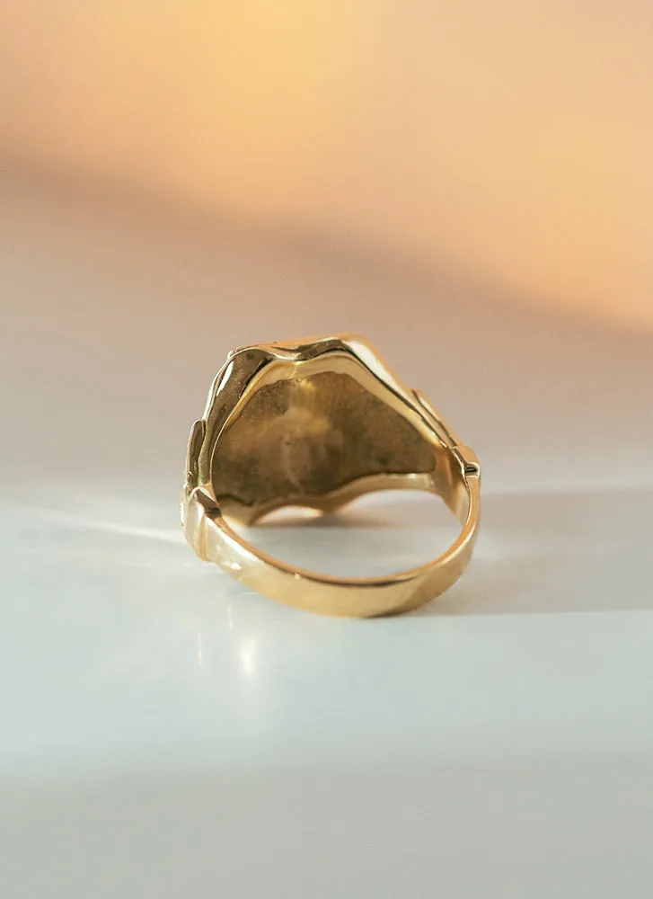 Freya love signet ring 14k gold