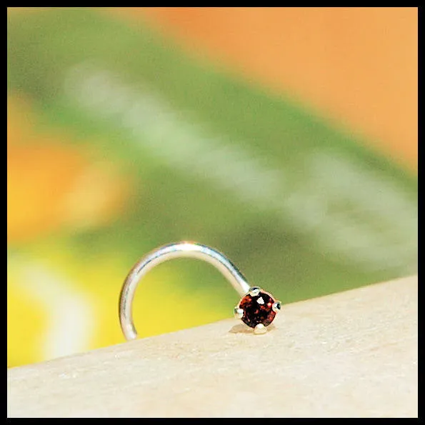 Garnet Nose Stud