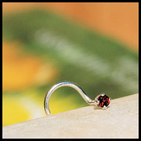 Garnet Nose Stud