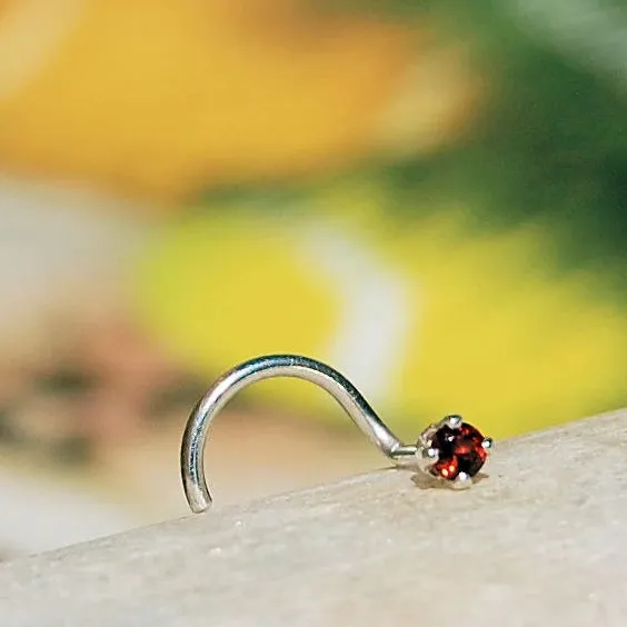 Garnet Nose Stud