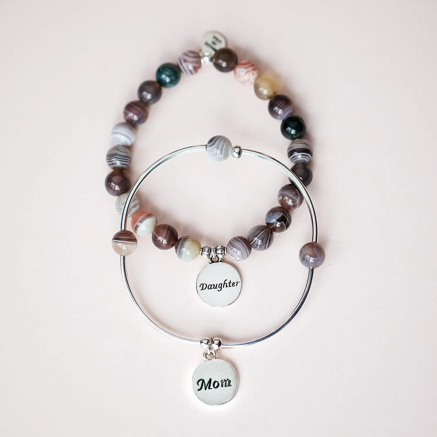 Godchild | Soft Bangle Charm Bracelet | Tiffany Blue Agate