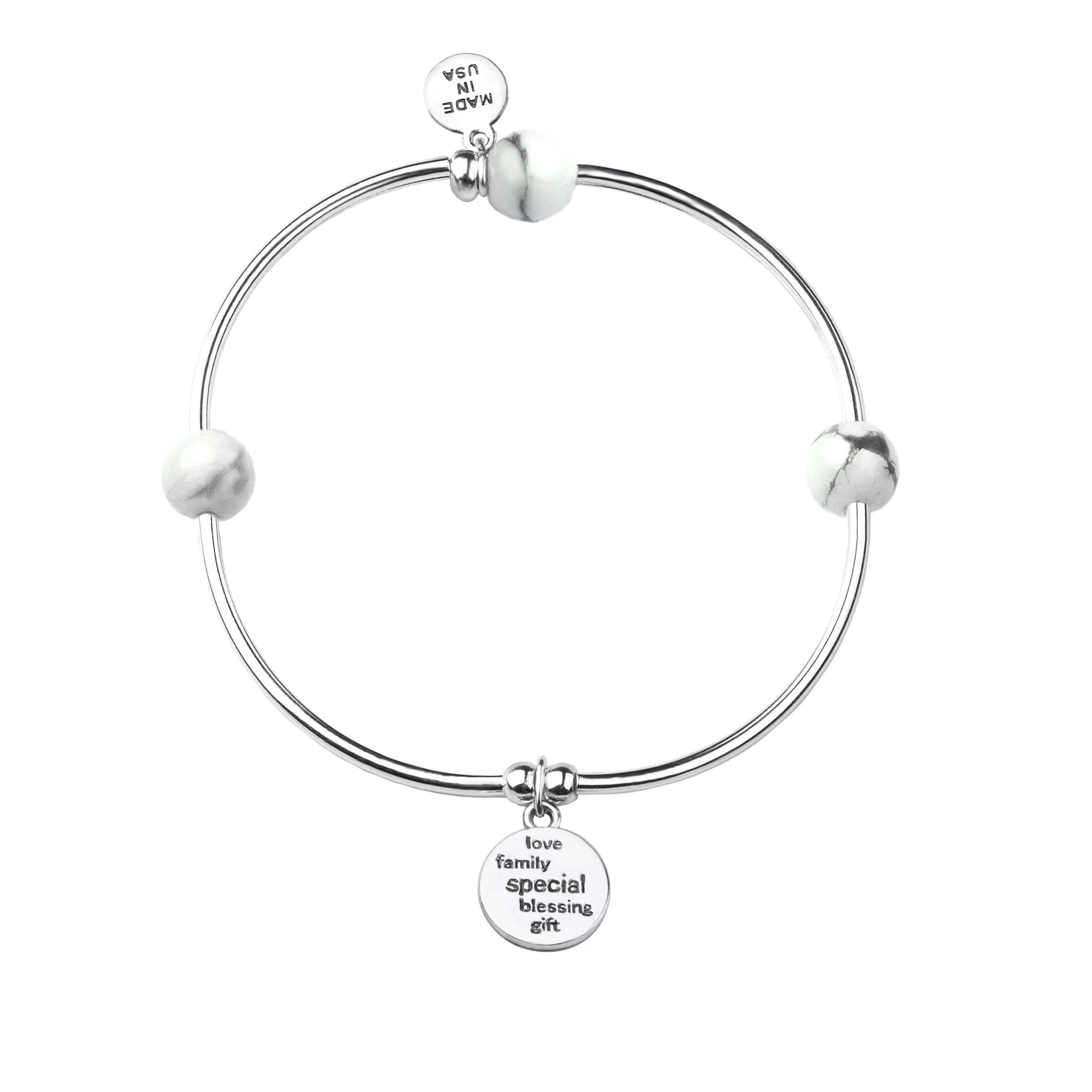 Godchild | Soft Bangle Charm Bracelet | Tiffany Blue Agate