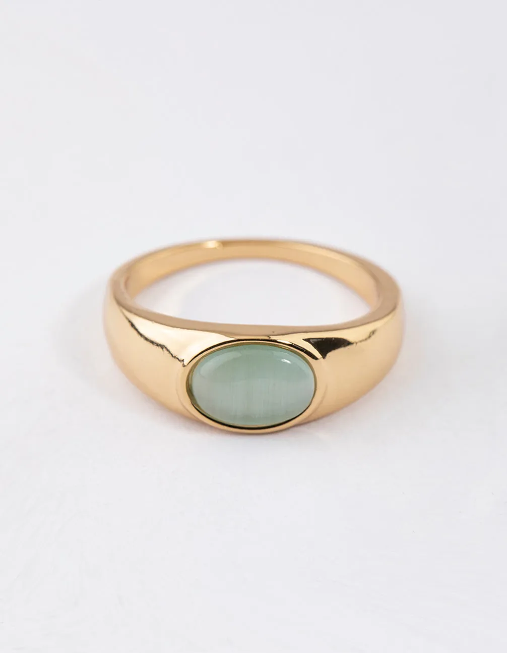 Gold Plated Oval Signet Ring