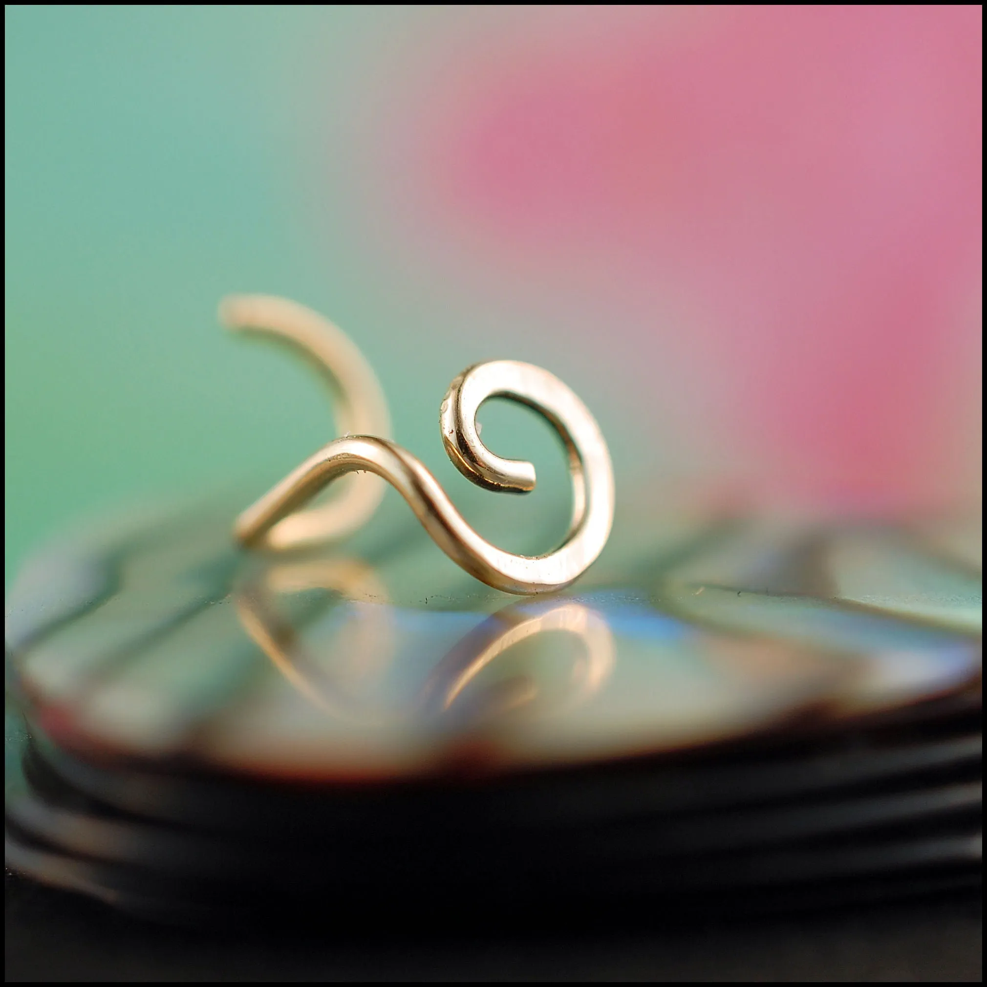 Gold Spiral Nose Stud