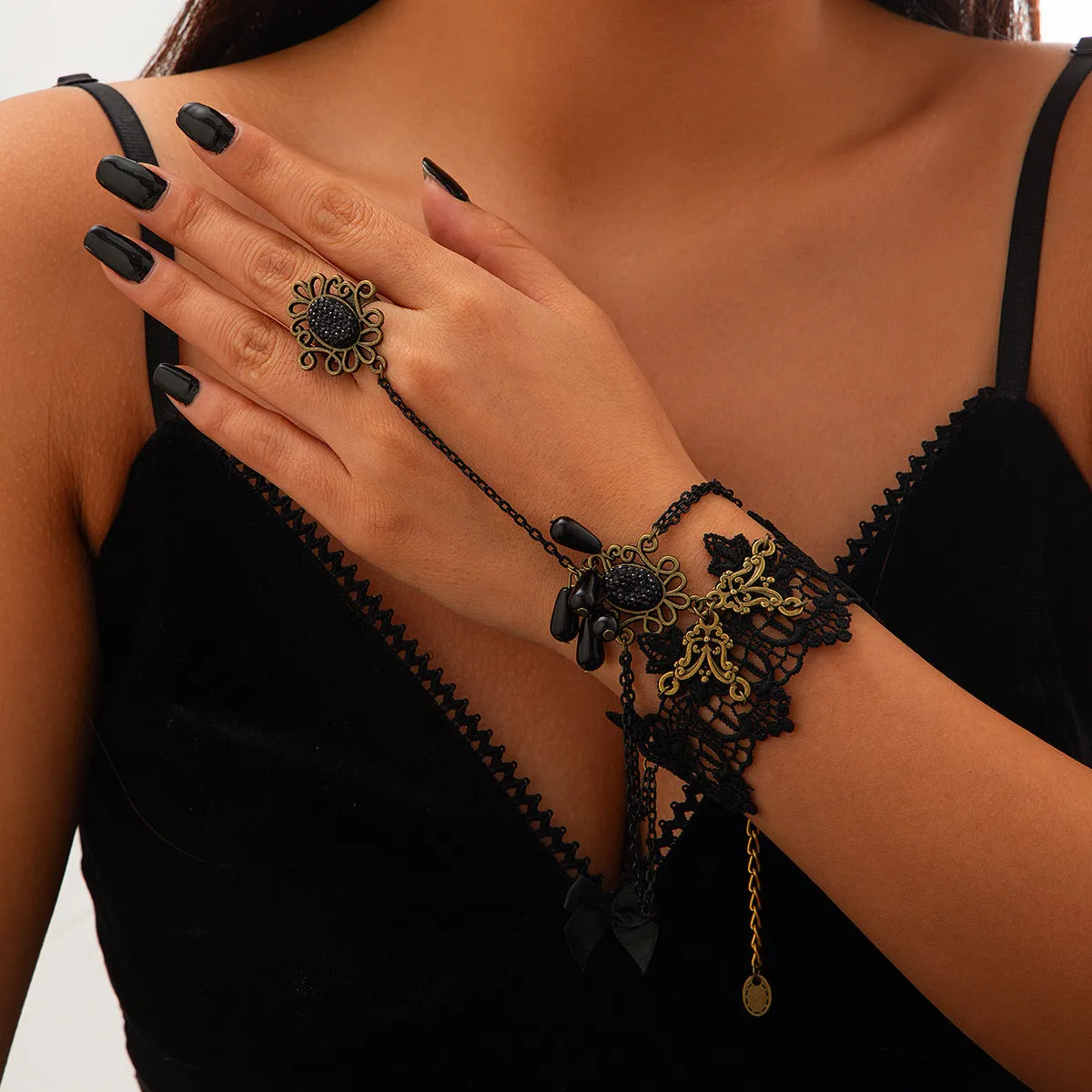 Halloween Finger Mesh Tassel Bracelet