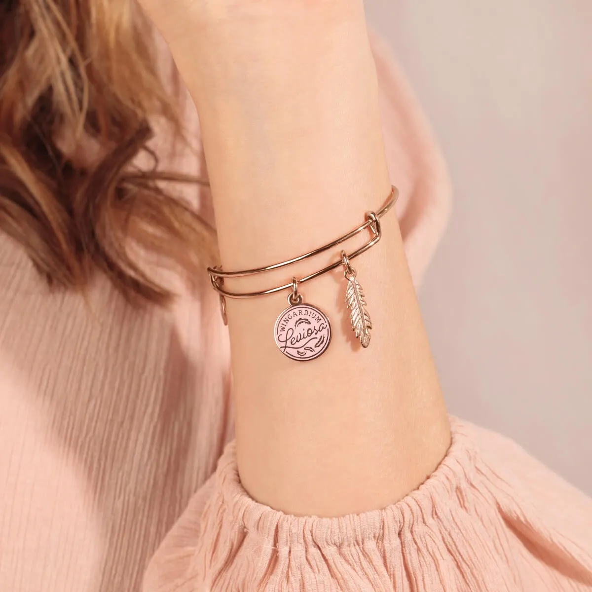 Harry Potter Leviosa Charm Bangle with Feather Design