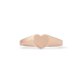 Heart Signet Ring Rose Gold - Size 6