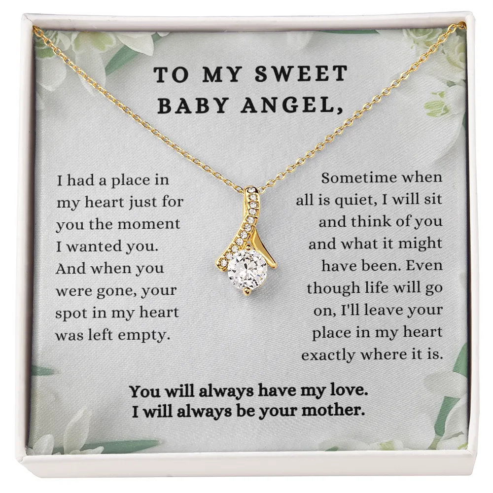 Infant Loss Miscarriage Ribbon Pendant Keepsake Necklace Jewelry