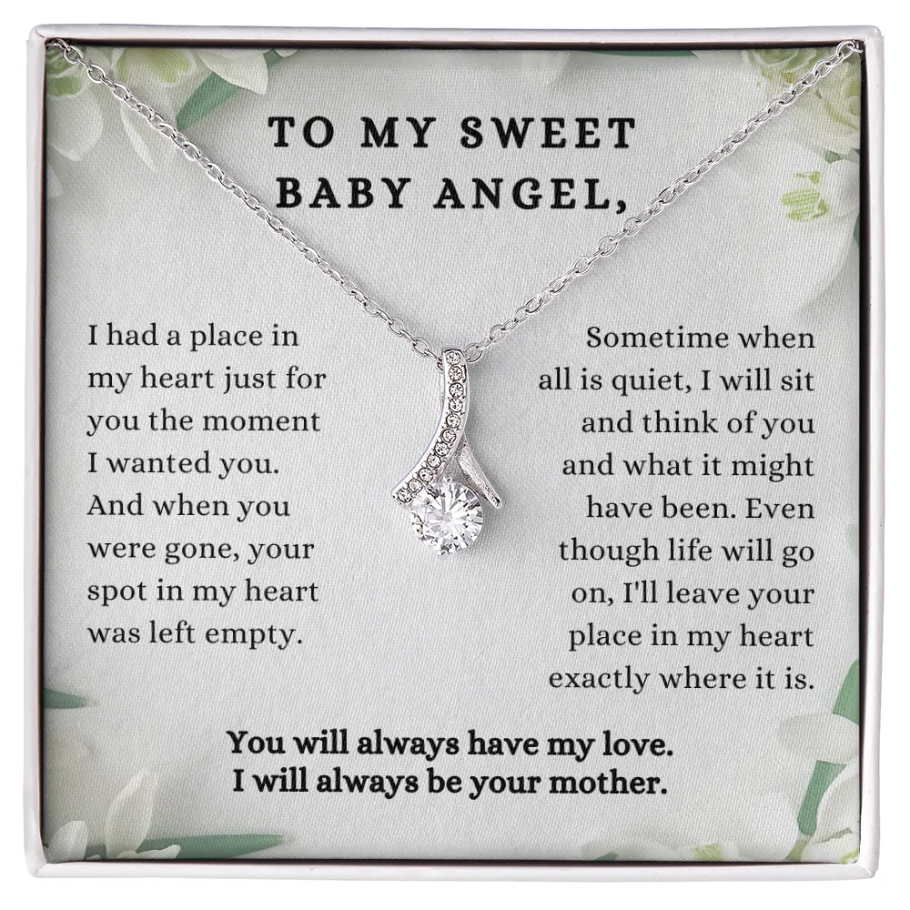 Infant Loss Miscarriage Ribbon Pendant Keepsake Necklace Jewelry