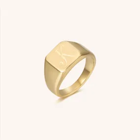 Initial Signet Ring - K