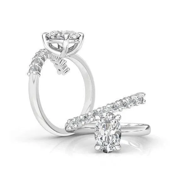 Irregular Oval Cut Engagement Ring