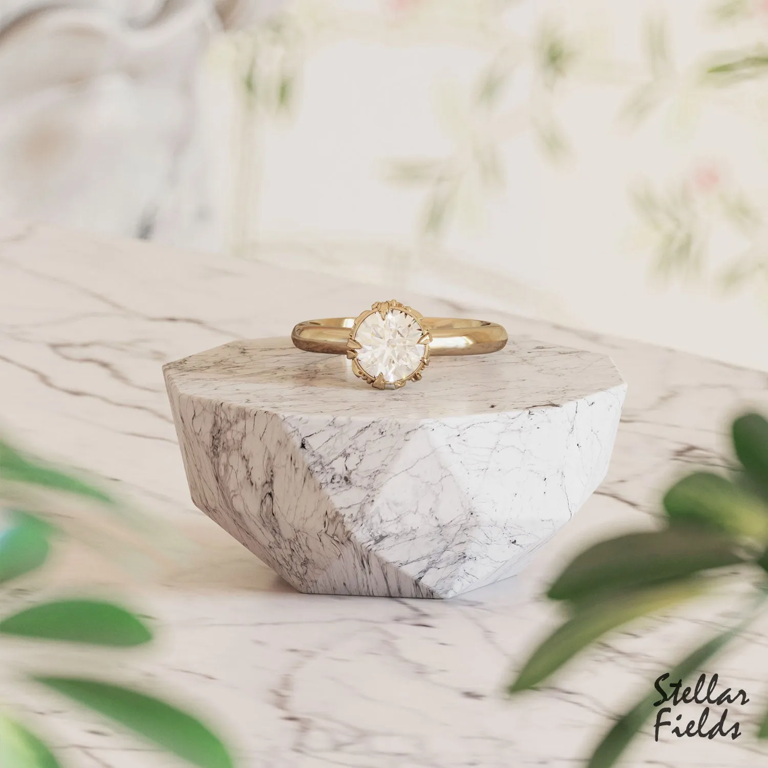 Isabelle Engagement Ring OOAK Floral Nature Inspired