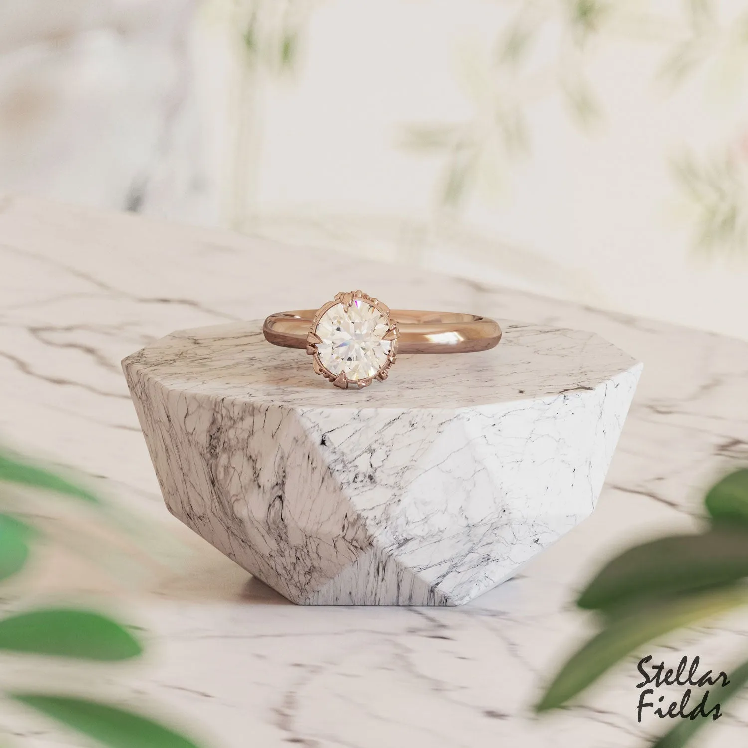 Isabelle Engagement Ring OOAK Floral Nature Inspired