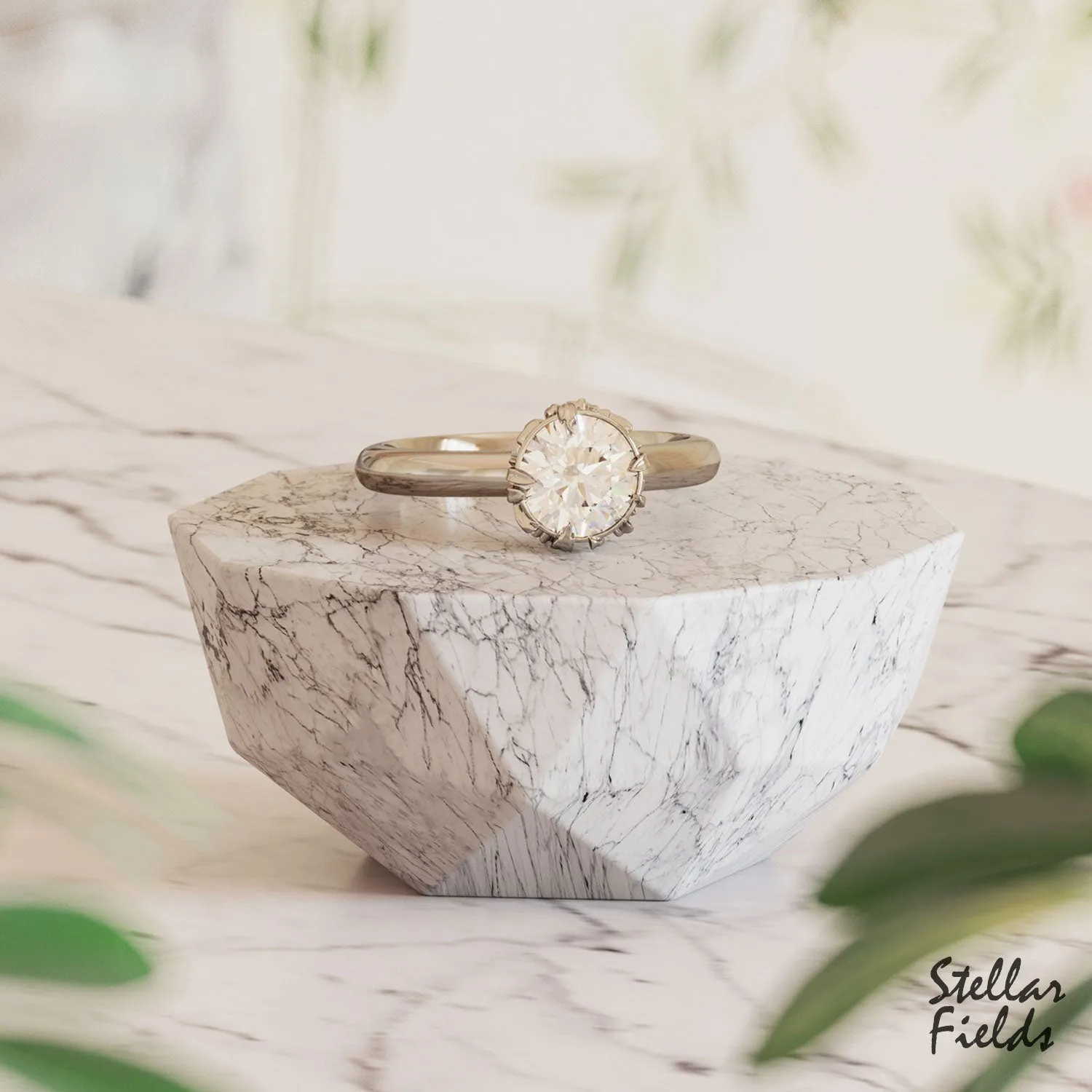 Isabelle Engagement Ring OOAK Floral Nature Inspired