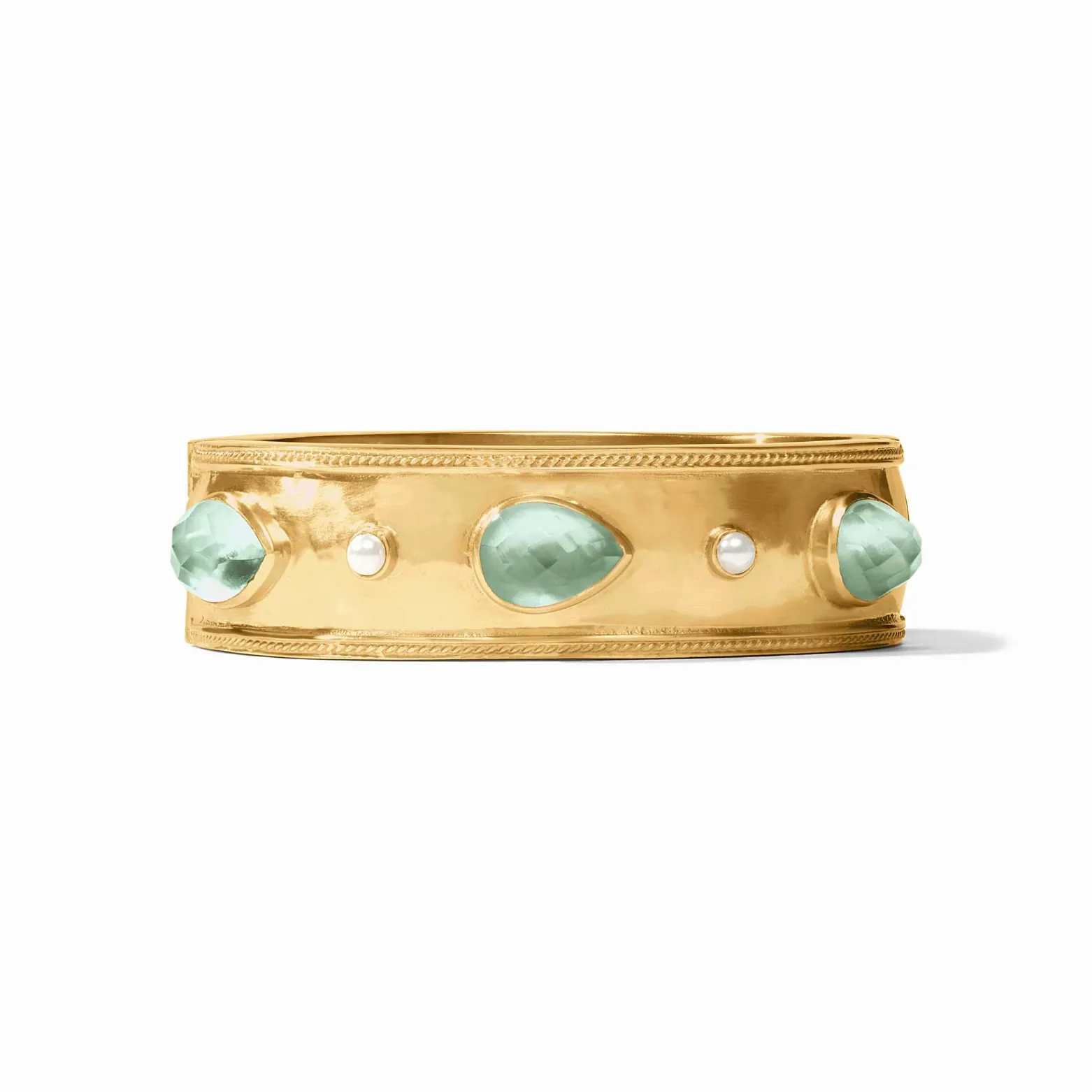 Julie Vos Cannes Statement Hinge Bangle, Aquamarine Blue