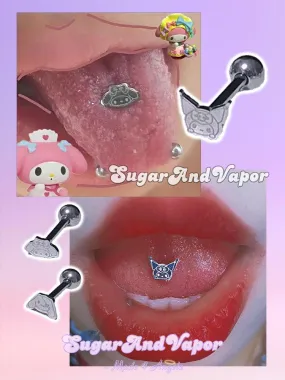 Kawaii Devil Bunny Puppy Barbell Tongue Ring