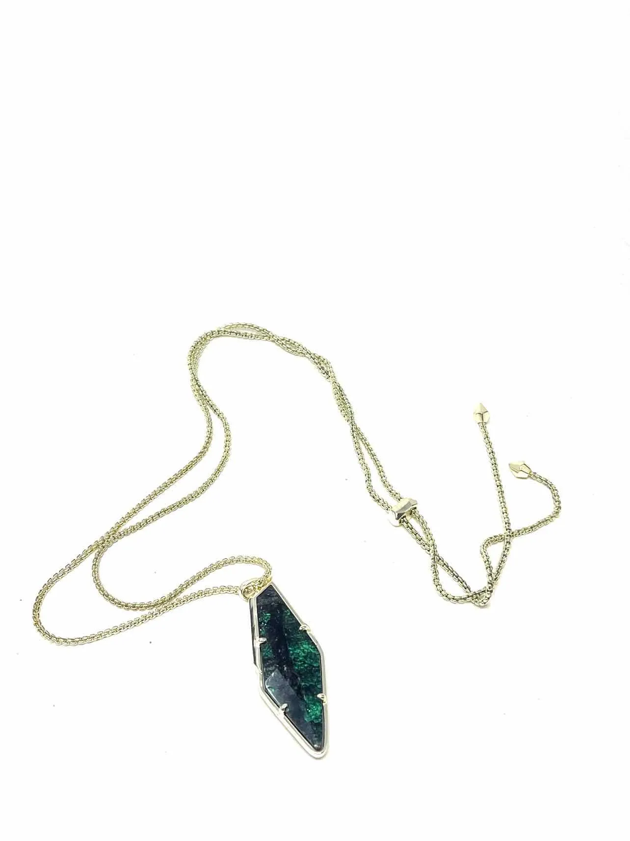 Kendra Scott Gold/Green Pendant Jewelry Necklace