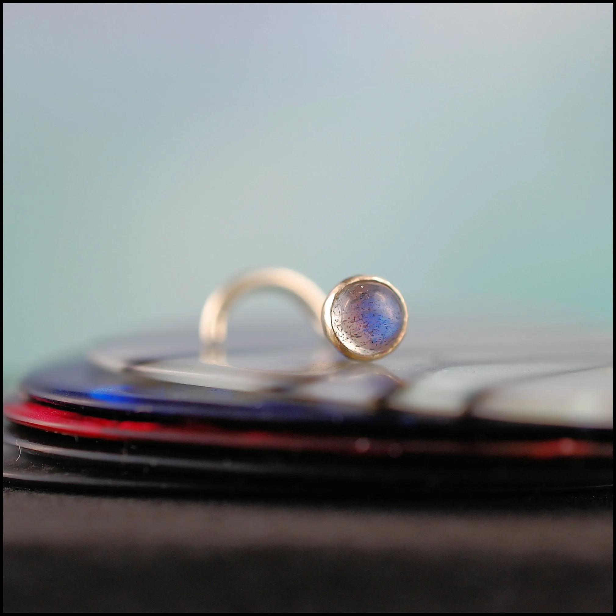 Labradorite Gold Nose Stud