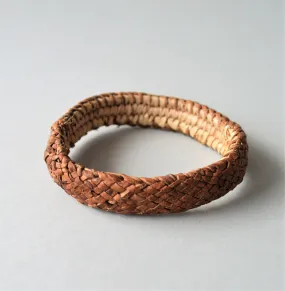 Leather & palm leaves bangle