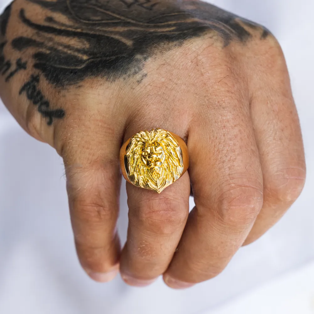 Lion Signet Ring - Gold