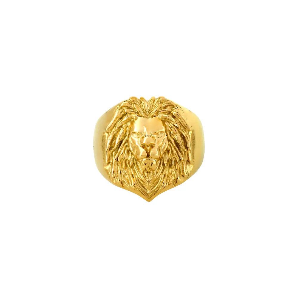 Lion Signet Ring - Gold