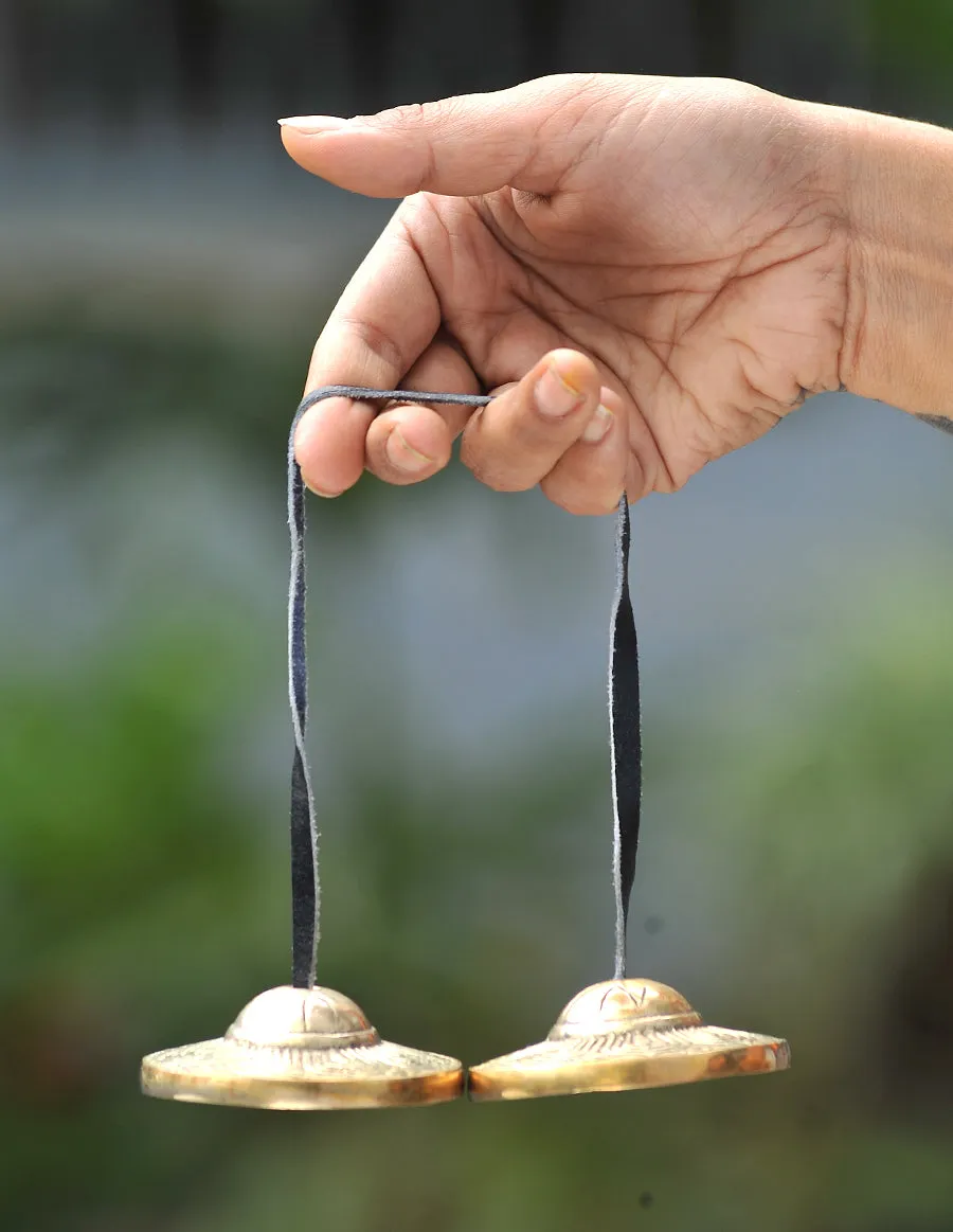 Lotus Mandala Finger Cymbals Tibetan Tingsha