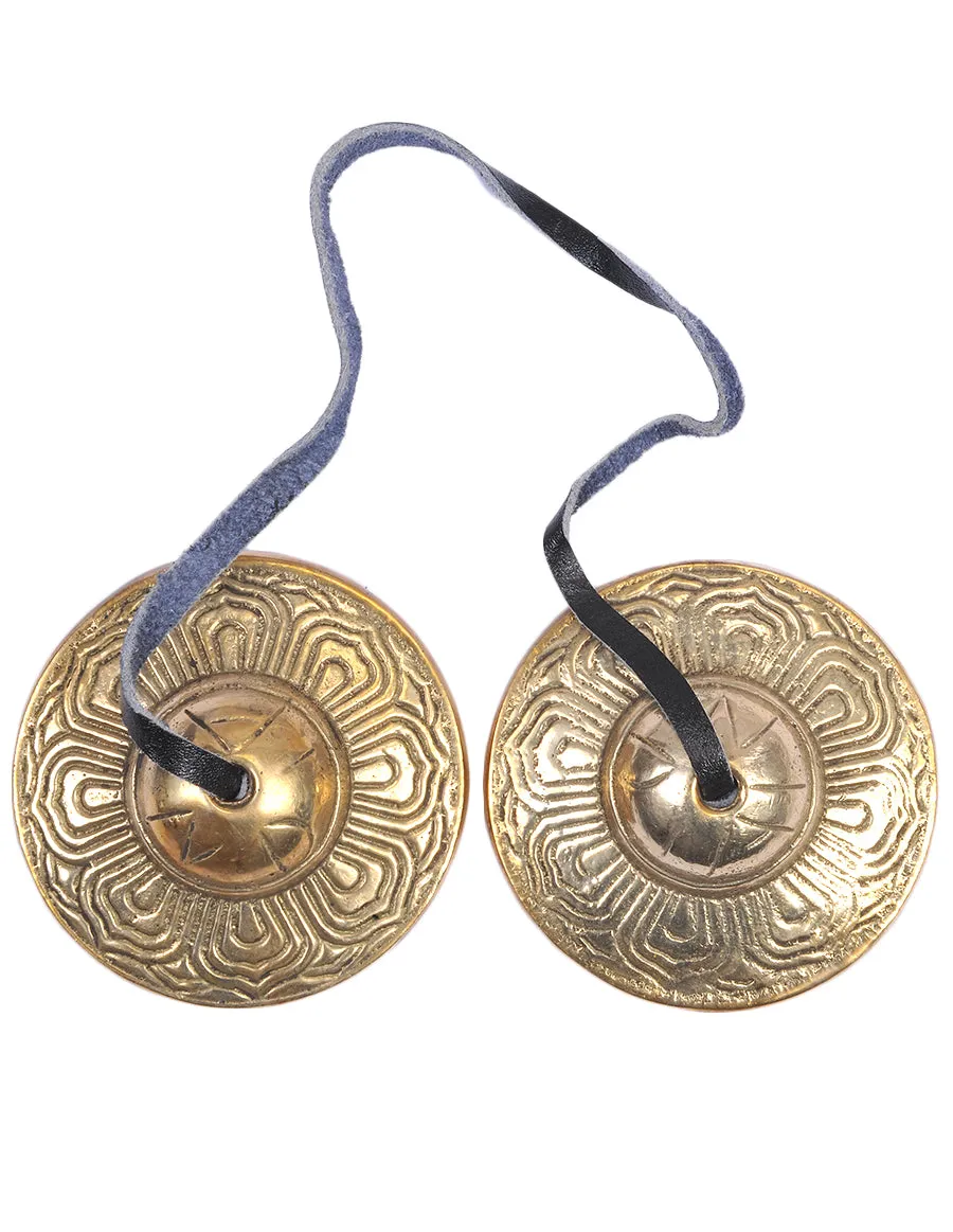 Lotus Mandala Finger Cymbals Tibetan Tingsha