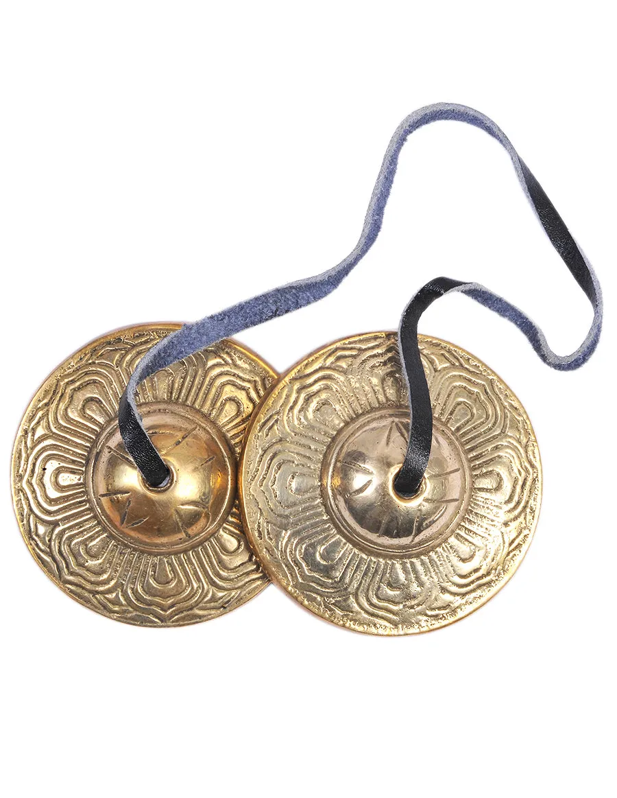 Lotus Mandala Finger Cymbals Tibetan Tingsha