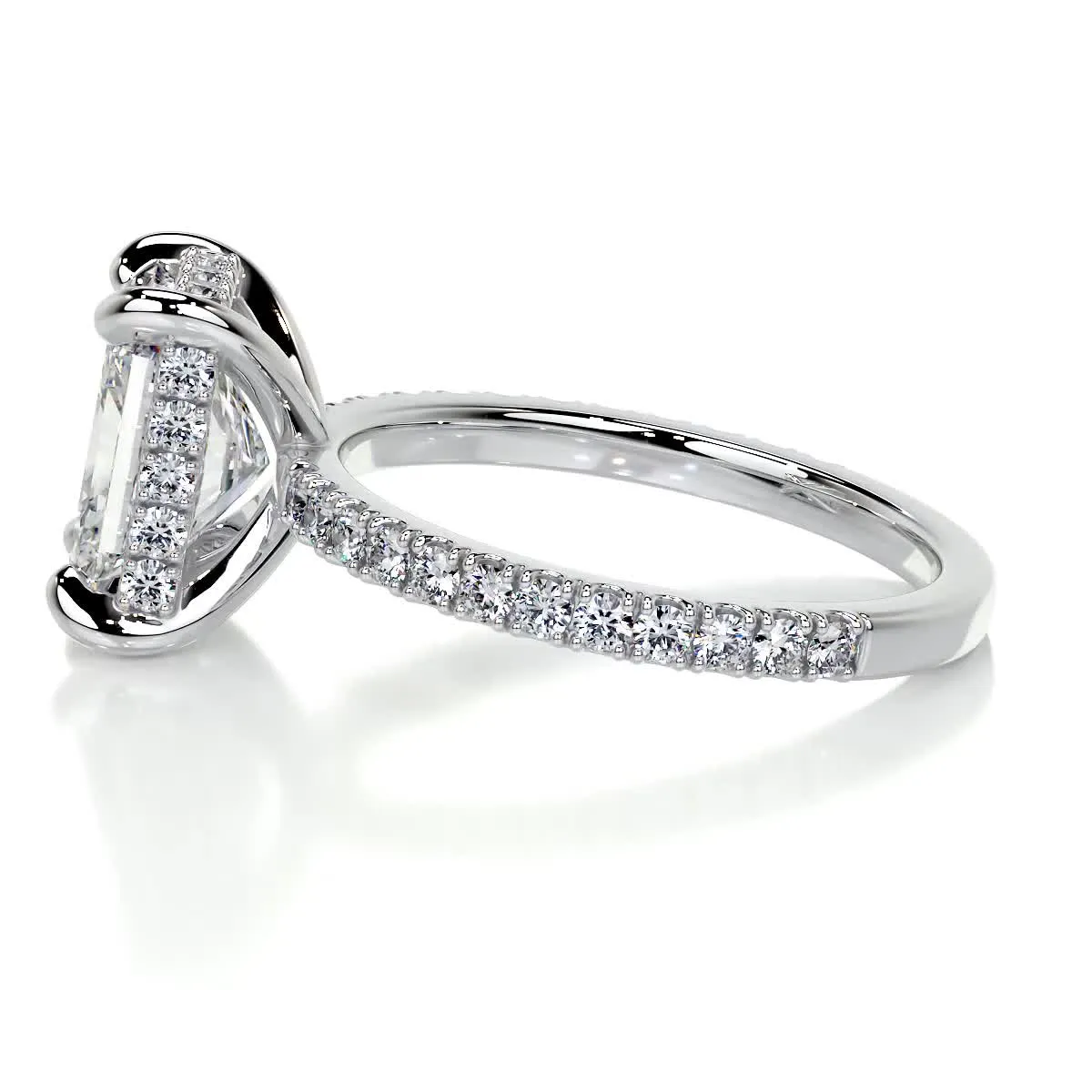 Luna Diamond Engagement Ring -18K White Gold